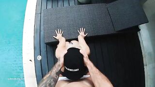 Bikini-clad babe Hansel Grettel gets her asshole filled with cum