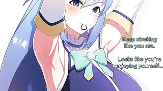 Ass worshiping with the goddess Aqua from Konosuba