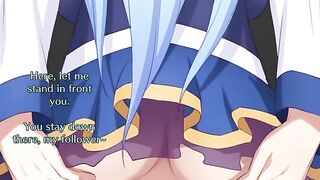 Ass worshiping with the goddess Aqua from Konosuba