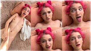 Playful cute teen explores her desires in a sensual solo scene