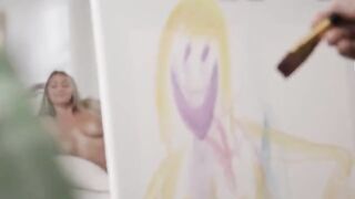 Art class with the hottest girls, London River and Kayley Gunner, getting wild