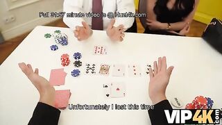 The girl lost a poker game and had to pay the price