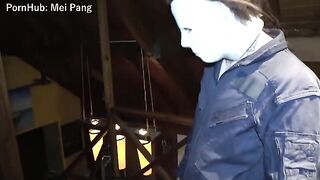 A busty nurse gets fucked hard on Halloween by a monster