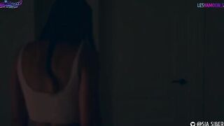Strap-on sex with Halloween costume and intense passion