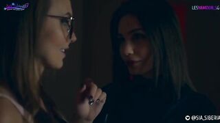 Strap-on sex with Halloween costume and intense passion