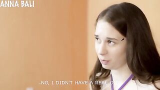 A cute girl had sex with her stepdad for the first time in front of her friend
