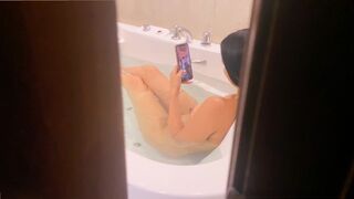 I spied on my stepsister in the bath and we had rough sex