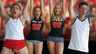 Hot football stepmoms Rachael Cavalli and Sedona Reign in action