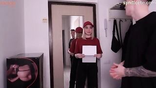 The delivery girl is not an angel, she can be naughty too