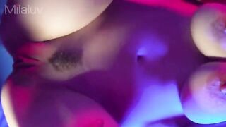 Busty amateur has meaty pussy lips and takes cum inside and out
