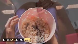 Naughty girl Tina Fire fucks in the popcorn machine