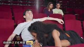 Naughty girl Tina Fire fucks in the popcorn machine
