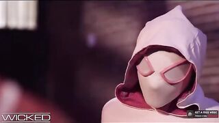Spiderman ate out and fucked Gwen Stacy’s juicy pussy in a steamy parody