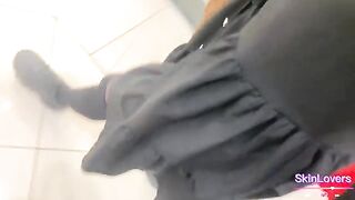 A girl is ready to fuck anywhere, even in public toilets