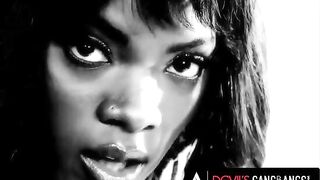 Gorgeous ebony beauty Ana Foxxx gets her pussy pounded by four cocks