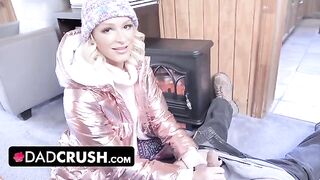 Young floozie gets her pussy smashed by stepdad, showcasing Emma Hix’s vibrant personality