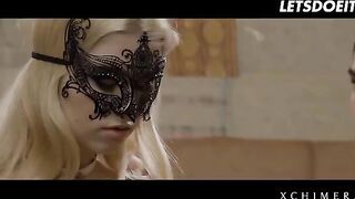 Blonde babe Misha Cross fucked by two cocks in HD