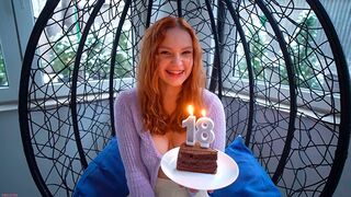 Skinny babe got fucked on her 18th birthday in a real scene