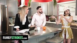 Pervert Stepdad Covers Josie Tucker's Big Tits with His Jizz - FamilyStrokes