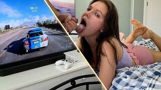 Girl was playing Xbox when her boyfriend fucked her mouth