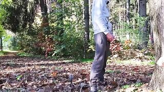 A risky flash in the park turns into a hardcore titty fuck with a busty MILF