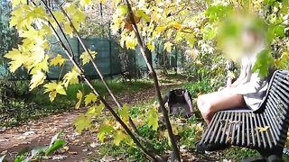 A risky flash in the park turns into a hardcore titty fuck with a busty MILF
