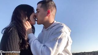 Passionate sex with a girl from Tinder in the park