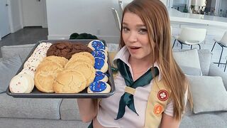 The motivated girl scout sells cookies and fucks like a pro