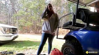Lucky mechanic fucked busty blonde babe Bailey Brooke on the roadside