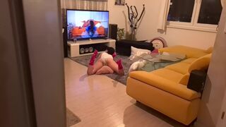 A horny guy was caught watching porn by his sex-starved stepsister