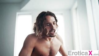 The hot brunette has a lazy afternoon and sensual sex