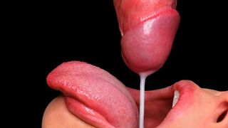 The best blowjob with milk on the dick, totally ASMR