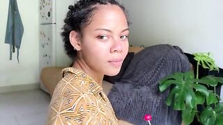 The girl is begging for a man’s cock in her mouth