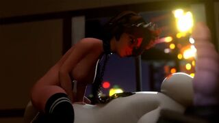 Aunt Cass gets her pussy creampied by Baymax's cock in this hot scene