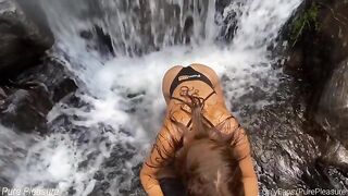 The hottest amateur from PornHub is fucking by the waterfall for 25K milestone