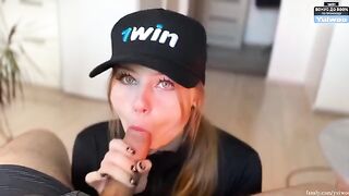 Today you deserve a blowjob, and here's a hot blonde to prove it!