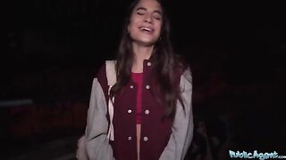 Hot French model makes money by fucking in public for cash with strangers