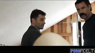 Babe Lily Love fucks with two cocks at once