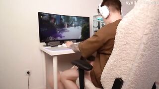 Decided to distract him with a blowjob and an anal surprise
