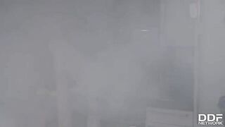 Tattooed slut Monika Fox gets her asshole gapped by firemen