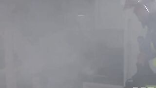 Tattooed slut Monika Fox gets her asshole gapped by firemen