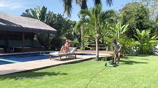 My gardener is of no use, but he knows how to please me sensualy