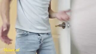 A stepmom gets caught by her stepson spying on her, leading to an intimate encounter