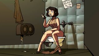 The girl is a barista in a coffee shop, yet she is unable to control her urges