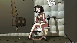 The girl is a barista in a coffee shop, yet she is unable to control her urges