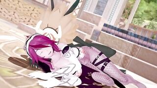 Rosaria gets her pussy railed by Hillachurl in a steamy Genshin Impact scene