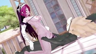Rosaria gets her pussy railed by Hillachurl in a steamy Genshin Impact scene