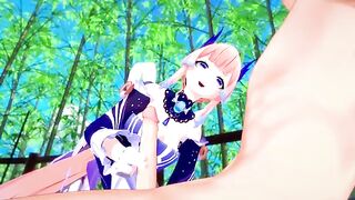 Kokomi fucks like a slut, her face covered in cum in this hot Genshin Impact scene