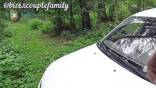 A girl is having sex with a stranger in the car, just like in the wild homemade videos