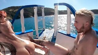 Public sex on the boat with Voyeur watching